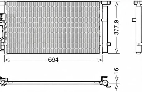 Конденсер кондиціонера HYUNDAI TUSCON/KIA SPORTAGE 15- -ua DENSO DCN41019