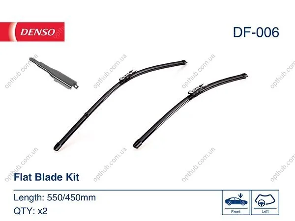 Щітка склоочисника К-Т БЕСКАРКАСНЫЙ 550/450 MM / LHD / BMW 1 F20/F21 (10-) -ua DENSO DF-006 (фото 1)