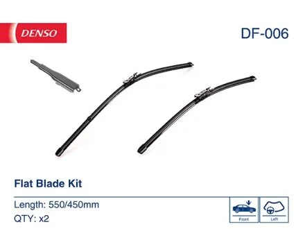 Щітка склоочисника К-Т БЕСКАРКАСНЫЙ 550/450 MM / LHD / BMW 1 F20/F21 (10-) -ua DENSO DF-006