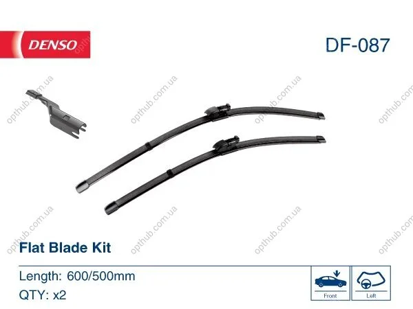 Щетка стеклоочистителя К-Т БЕСКАРКАСНЫЙ / 600/500 MM / LHD / LAND ROVER DISCOVERY V RANGE ROVER SPORT 2013 DENSO DF-087 (фото 1)
