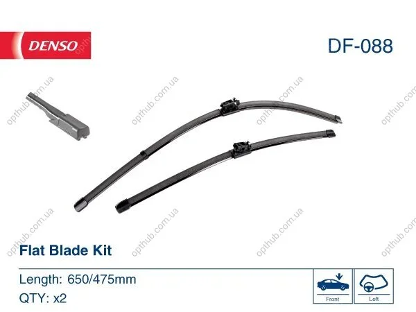 Щетка стеклоочистителя К-Т БЕСКАРКАСНЫЙ / 650/475 MM / LHD / MERCEDES-BENZ B-CLASS (246, 247) 2015 > DENSO DF-088 (фото 1)