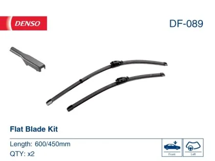 Щітка склоочисника К-Т БЕСКАРКАСНЫЙ / 600/450 MM / LHD / DACIA / RENAULT DUSTER 2016 > -ua DENSO DF-089