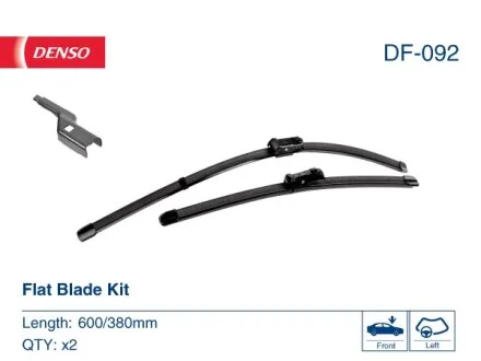 Щітка склоочисника К-Т БЕСКАРКАСНЫЙ / 600/380 MM / LHD / FIAT LANCIA PANDA YPSILON 2011 > -ua DENSO DF-092