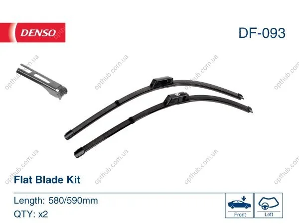 Щетка стеклоочистителя К-Т БЕСКАРКАСНЫЙ / 590/580 MM / LHD / AUDI A8 2002 - 2010 DENSO DF-093 (фото 1)