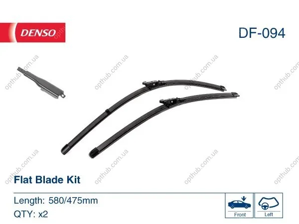 Щітка склоочисника К-Т БЕСКАРКАСНЫЙ / 580/475 MM / LHD / JAGUAR XF 2008 - 2015 -ua DENSO DF-094 (фото 1)