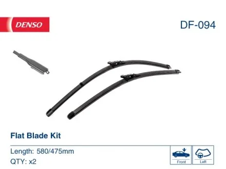 Щітка склоочисника К-Т БЕСКАРКАСНЫЙ / 580/475 MM / LHD / JAGUAR XF 2008 - 2015 -ua DENSO DF-094