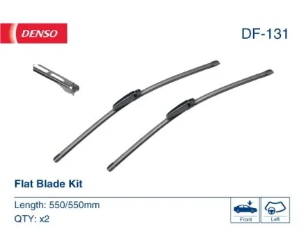 Щітка склоочисника К-Т БЕСКАРКАСНЫЙ 550/550 MM / LHD / AUDI A4-A6 2000-2008 -ua DENSO DF-131