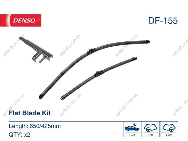 Щетка стеклоочистителя К-Т БЕСКАРКАСНЫЙ / 650/425 MM / LHD/RHD / ALPINA B6 (F12, F13) (11-18) 09/11-03/16 DENSO DF-155 (фото 1)