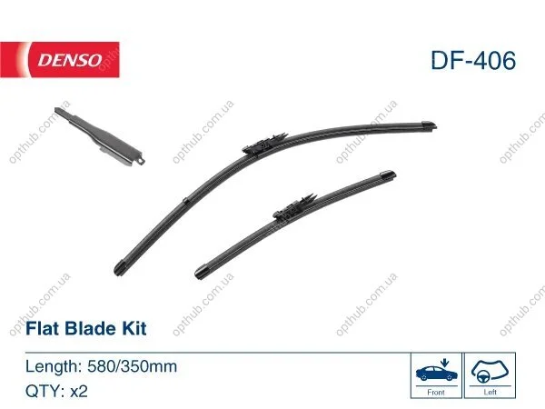 Щетка стеклоочистителя К-Т БЕСКАРКАСНЫЙ / 580/350 MM / LHD / NISSAN JUKE (F15) 06/17- DENSO DF-406 (фото 1)