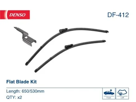 Щітка склоочисника К-Т БЕЗКАРКАСНИЙ / 650/530 MM / LHD / LAND ROVER RANGE ROVER EVOQUE (18-) 12/18- -ua DENSO DF-412