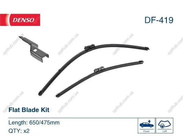 Щітка склоочисника К-Т БЕЗКАРКАСНИЙ / 650/475 MM / LHD / BMW 2 ACTIVE TOURER (F45) (14-) 07/14- -ua DENSO DF-419 (фото 1)