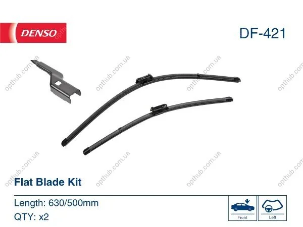 Щітка склоочисника К-Т БЕЗКАРКАСНИЙ / 630/500 MM / LHD / FORD FOCUS IV (18-) 01/18- -ua DENSO DF-421 (фото 1)