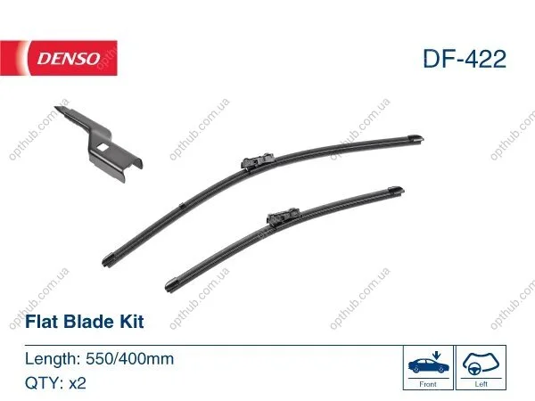 Щетка стеклоочистителя К-Т БЕСКАРКАСНЫЙ / 550/400 MM / LHD / FORD ECOSPORT (12-) 11/16- DENSO DF-422 (фото 1)