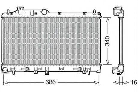 Радіатор охолоджування SUBARU LEGACY IV 2.0 I TURBO * AUT. 09/03- -ua DENSO DRM36009