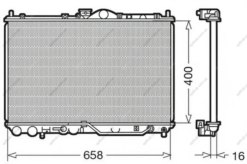 Радіатор охолоджування MITSUBISHI CARISMA 1.8I 16V -ua DENSO DRM45011 (фото 1)