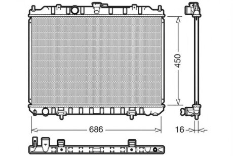 Радіатор охолоджування NISSAN X - TRAIL 2.0 I * MAN.06/01- -ua DENSO DRM46004