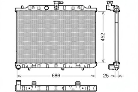 Радіатор охолоджування NISSAN X - TRAIL 2.0 DCI MAN.03/07- DENSO DRM46007