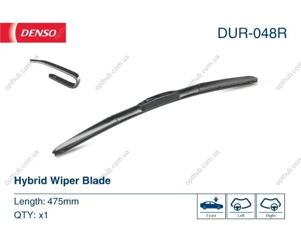Щітка склоочисника КАРКАСНЫЙ HYBRID / 475 ММ DENSO DUR048R (фото 1)