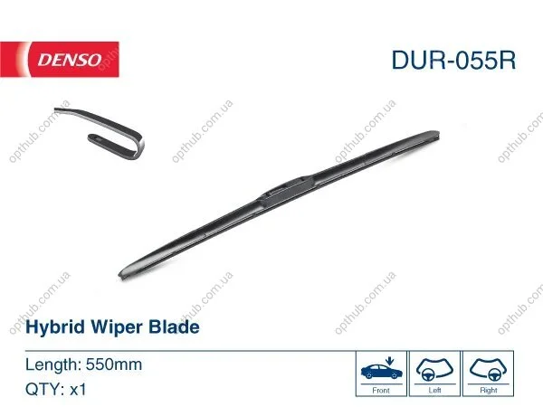 Щітка склоочисника КАРКАСНЫЙ HYBRID / 550 ММ DENSO DUR055R (фото 1)