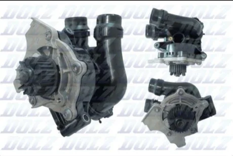Помпа водяна З КОРПУСОМ (БЕЗ ДАТЧИКА) AUDI / VW / SEAT / SKODA: A4, ALHAMBRA, JETTA 2,0 TFSI 2008 -> -ua DOLZ A244