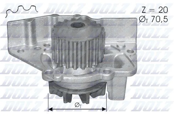 Помпа водяна CITROEN BERLINGO (M49) 1.9D 7/1996->12/2002 / PEUGEOT BOXER I 1.9D 2/1994->12/2001 / FIAT DU DOLZ C119 (фото 1)