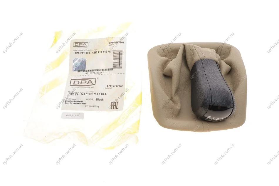 Рукоятка рычага КПП Skoda Octavia 04-13 (+ чехол) (opt-om) DPA 87110767602 (фото 1)