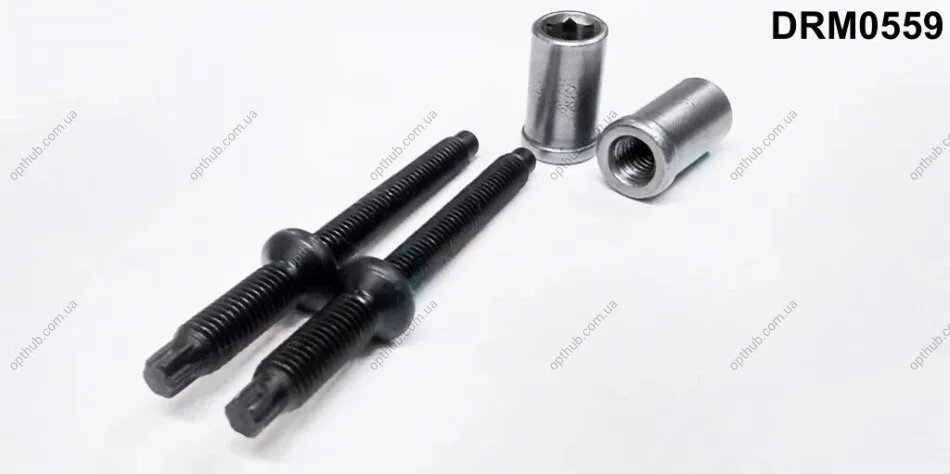 Комплект болтів з головкою системи TORX з чорного металу в наборі з гайками DR.MOTOR DRM0559 (фото 1)
