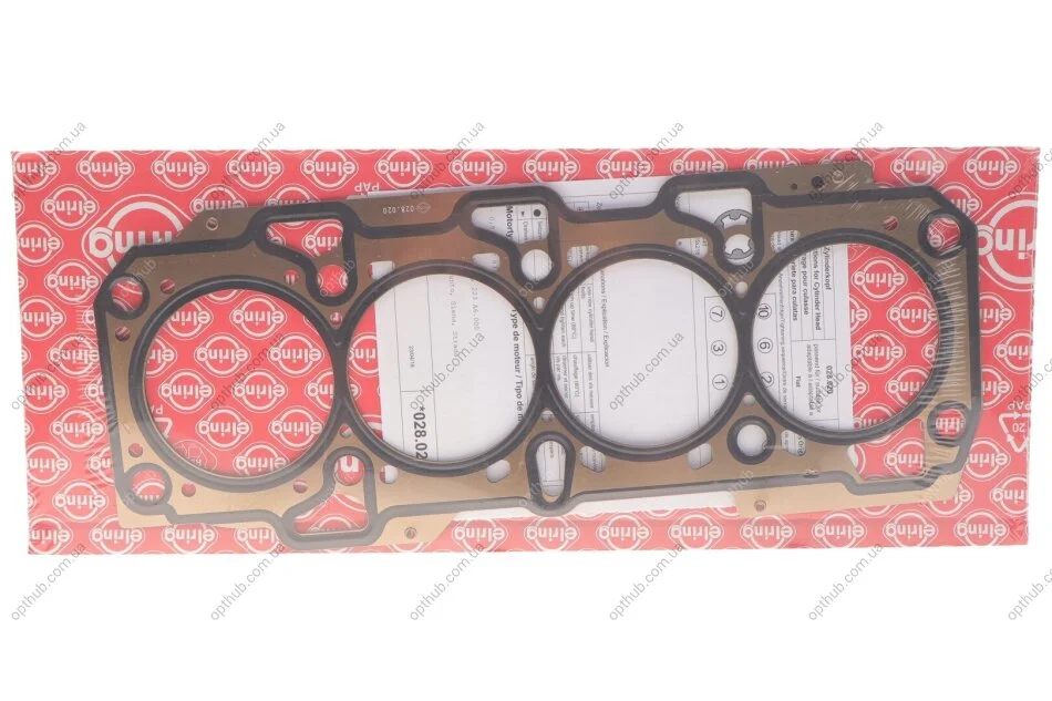 Прокладка головки блоку FIAT 1.9D 99-188A3.000/223A6.000 0 мет 0,8MM(вир-во Elring) ELRING 028.020 (фото 1)