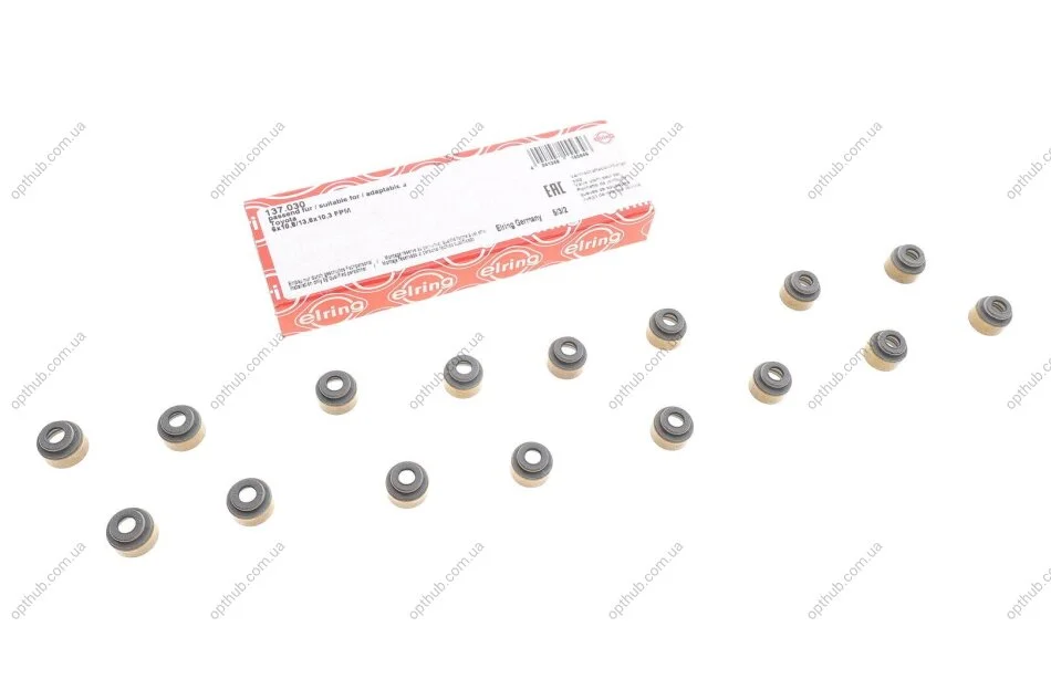 Комплект сальников клапанов 16 шт Hyundai/Kia/TOYOTA 6x10,8/13,6x10,3 (пр-во Elring) C.I.U ELRING 137.030 (фото 1)
