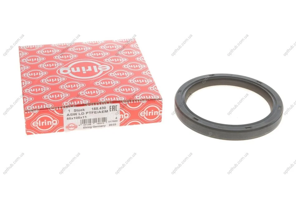 Сальник колінчастого вала VW 85X105X11 PTFE (вир-во Elring) ELRING 158.430 (фото 1)