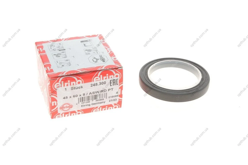 Сальник двигуна FRONT VAG CCZA/BYT/BZB/CCTA 45X60X8 (вир-во Elring) ELRING 248.300 (фото 1)