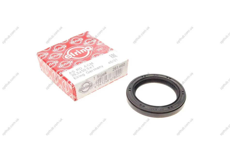 Сальник колінвалу (передній) Mazda 3/ MX3/ MX5 1.3-1.8 16V 89-05 (36.5x50.5x7) UA63 ELRING 261.460 (фото 1)