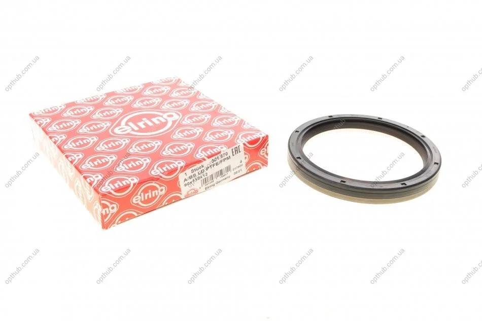 Сальник двигателя REAR BMW/OPEL M20/M42/M52/N52... 90X110X12 PTFE Тефлон (выр-во Elring) ELRING 301.870 (фото 1)