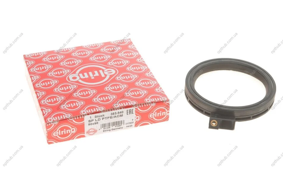 Кільце ущільнювача, колінчастий вал REAR OPEL A16LET IWDR /PTFE/ACM 80*98*14,7 (вир-во Elring) ELRING 353.840 (фото 1)
