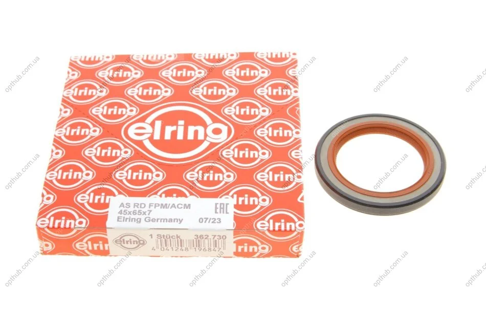 Сальник колінвалу (передній) Volvo C70/S40/S60/S70/S80 95-10 (45x65x7) (opt-om) ELRING 362.730 (фото 1)