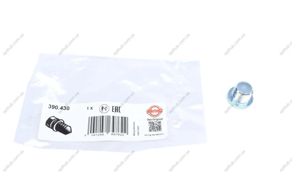 Болт зливу оливи Citroen/Dacia/Nissan/Opel/Peugeot/Renault/Volvo (M16x1.5) (opt-om) ELRING 390.430 (фото 1)