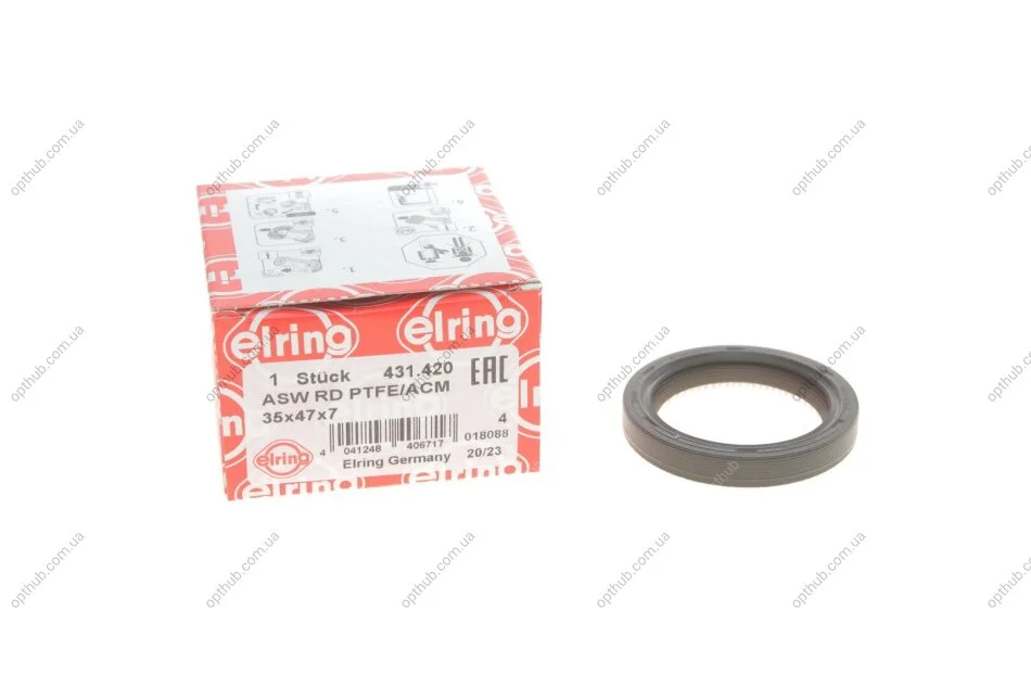 Сальник двигуна FRONT RENAULT K9K 35X47X7 ASW PTFE/ACM (вир-во Elring) ELRING 431.420 (фото 1)