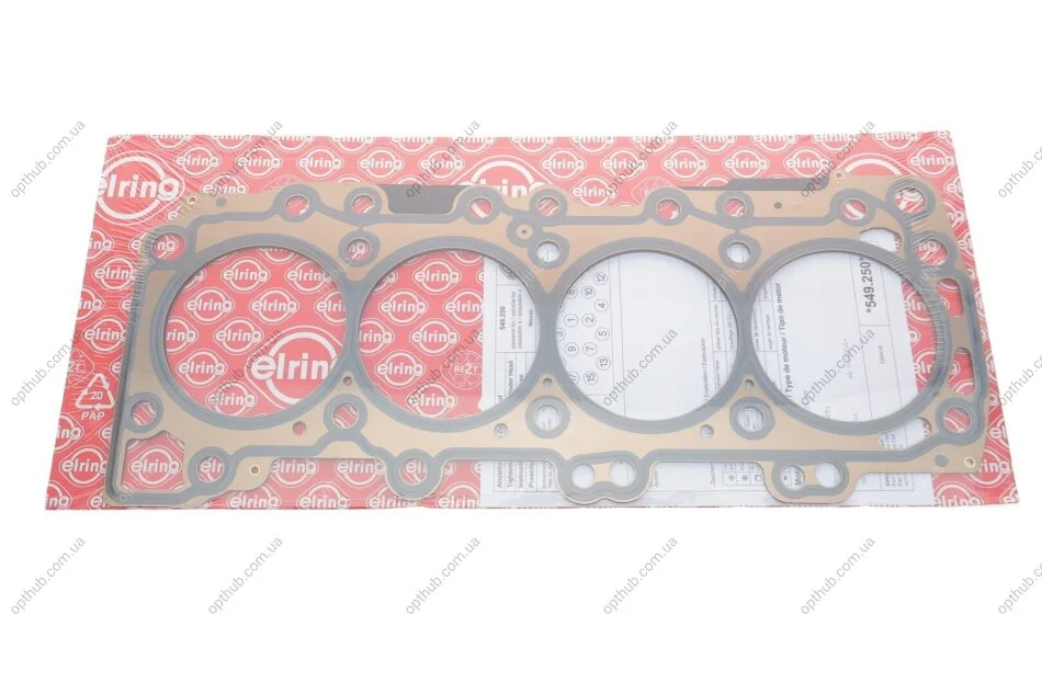 Прокладка, головка блока циліндрів NISSAN YD25DDTi 2.5 dCi 2! 0,95mm 01.2010 (вир-во Elring) C.I.U ELRING 549.250 (фото 1)