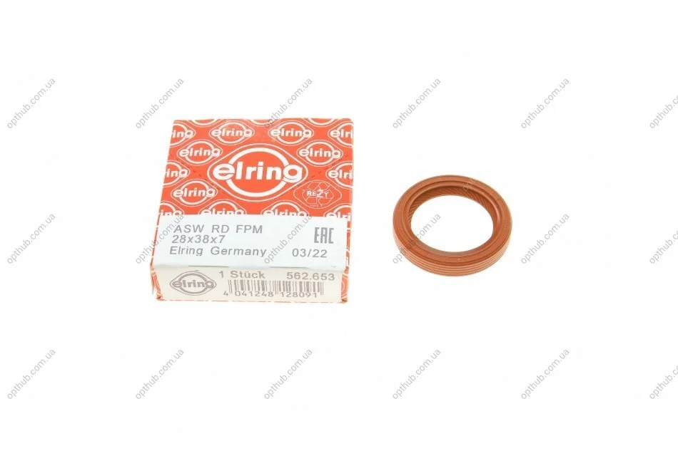 Сальник распредвалов Ford Connect 1.8Di/TDCi 02- (28x38x7) UA63 ELRING 562.653 (фото 1)