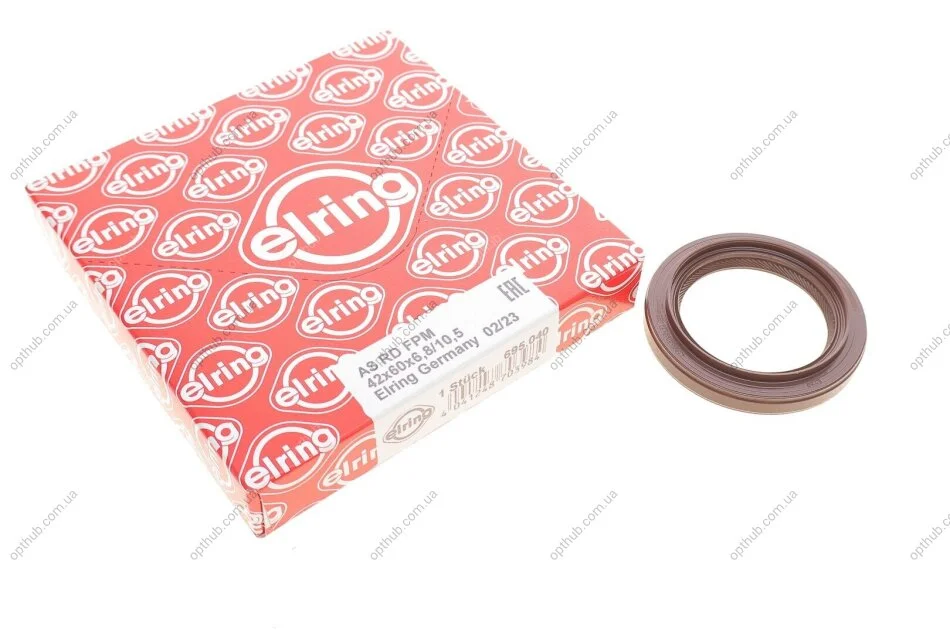Уплотнение вала, коленчатый вал TOYOTA 42x60x6,8/10,5 FPM от 12.2010 (пр-во Elring) C.I.U ELRING 695.040 (фото 1)