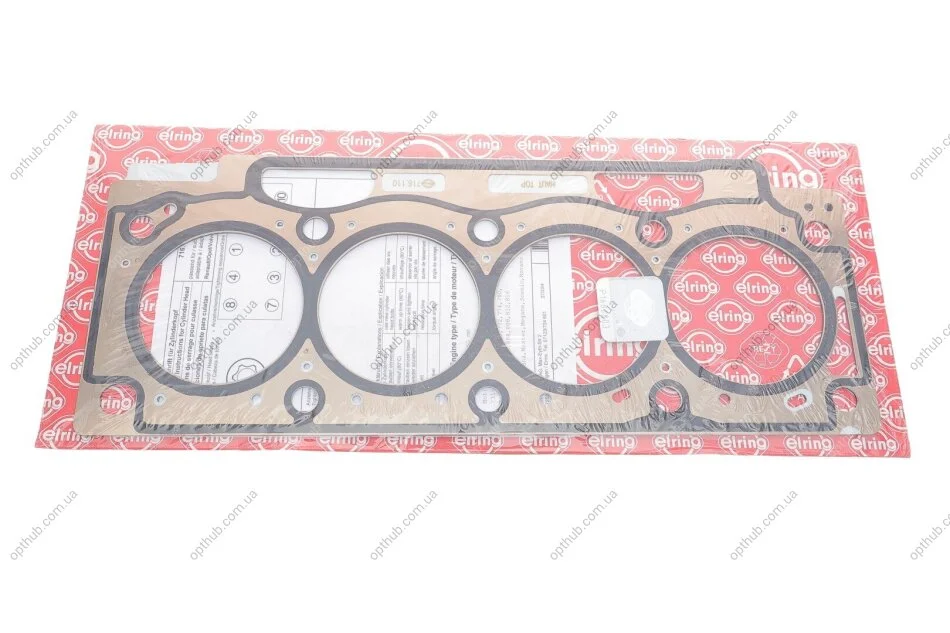 Прокладка, головка циліндра RENAULT 1,9 dCi F9Q 1,6mm 00- (вир-во Elring) ELRING 716.110 (фото 1)