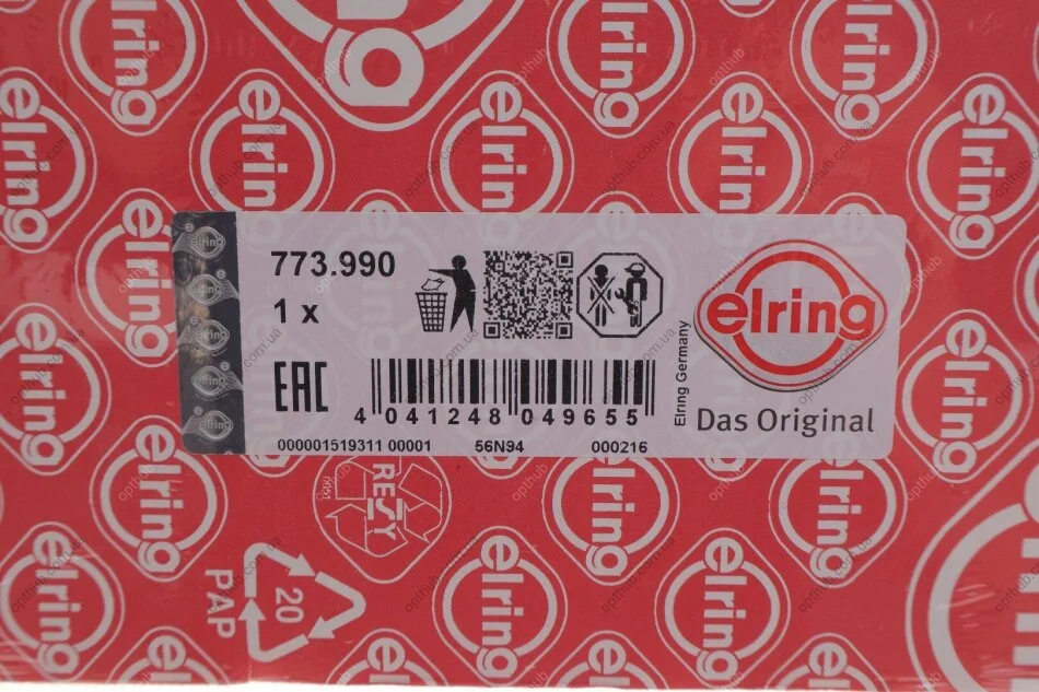 Прокладка ГБЦ Fiat Ducato 1.9D/TD -02 (2 метки) (1.85mm) UA63 ELRING 773.990 (фото 1)