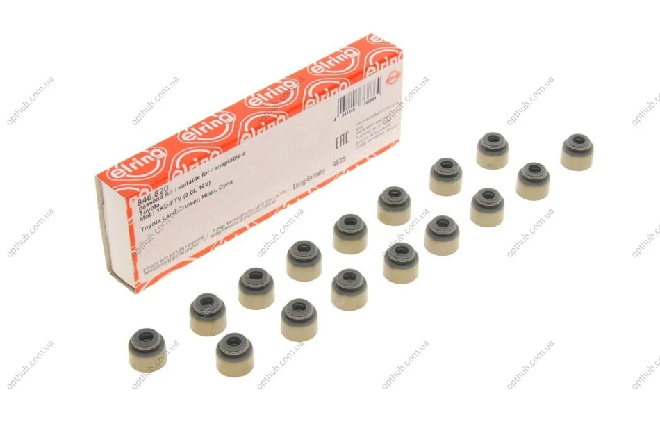 Комплект прокладок, стержень клапана TOYOTA 1KD-FTV 3.0D (пр-во Elring) ELRING 846.820 (фото 1)