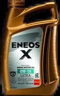 Масло моторное 0W-16 ENEOS X ULTRA API SN/SN Plus, ILSAC GF-6B, 4л, синт. Eneos EU0020301N