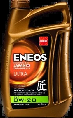 Масло моторное 0W-20 ENEOS ULTRA API SM, ILSAC GF-5, 4л, синт. Eneos EU0021301N (фото 1)