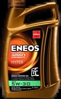 Масла моторные 5W-30 ENEOS HYPER API SN, ACEA C3, GM Dexos 2, 4л, синт. Eneos EU0030301N