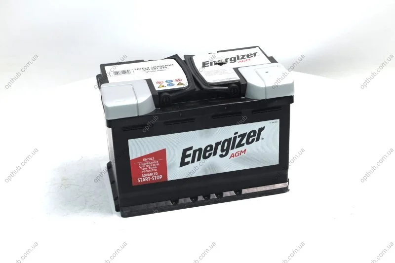 Акумулятор 70Ah-12v Premium AGM (278х175х190),R,EN760 Energizer 570 901 076 (фото 1)