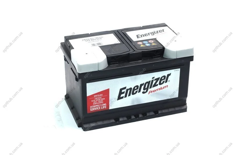 Акумулятор 72Ah-12v Prem. (278х175х175), R, EN680 Energizer 572 409 068 (фото 1)