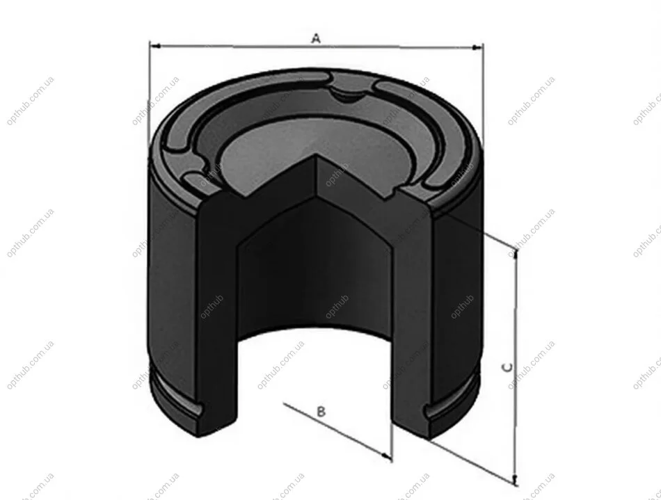 Поршень суппорта 1 ШТ - JEEP CHEROKEE 2001-2008, WRANGLER 2007- ERT 151606-C (фото 1)