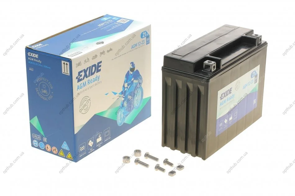 Акумулятор 21Ah-12v Exide AGM (205х90х165),R,EN350 EXIDE AGM12-23 (фото 1)